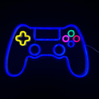 Neon Lamp - Game Controller Blue - Incl. Hanging hooks - Neon Sign -27 x 40 cm
