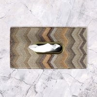 Tissue box zigzag brown gray pattern facial tissue box