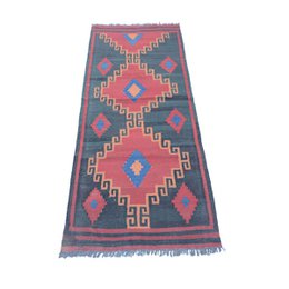 Alfombra Kilim Gris Rojizo Moderna