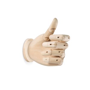 Home Sweet Home Wandhaak Hand Girl | Hout | Voor muur hanglamp