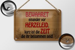 Tin sign saying 18x12cm protect each other from heartache decoration