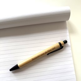  Wooden bamboo pens with text "Thanks for the great time!" in a variety of colors.