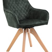 Fauteuil vintage fluweel velours, donkergroen