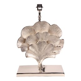 Tall, cylindrical lamp base made of beige-colored material with a textured, fan-like design. Suitable for use as a floor lamp.