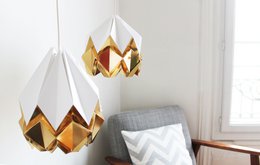 Zweifarbiger Origami-Papieranhänger - Größe M.