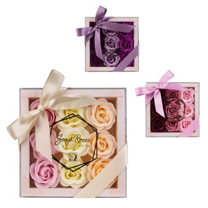 Bath roses, in gift box 9 x 4g, soap roses / bath flowers