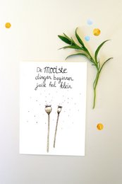 A set of cards with a simple illustration of a white flower and the text "A miracle is not something that happens, but something we make happen."