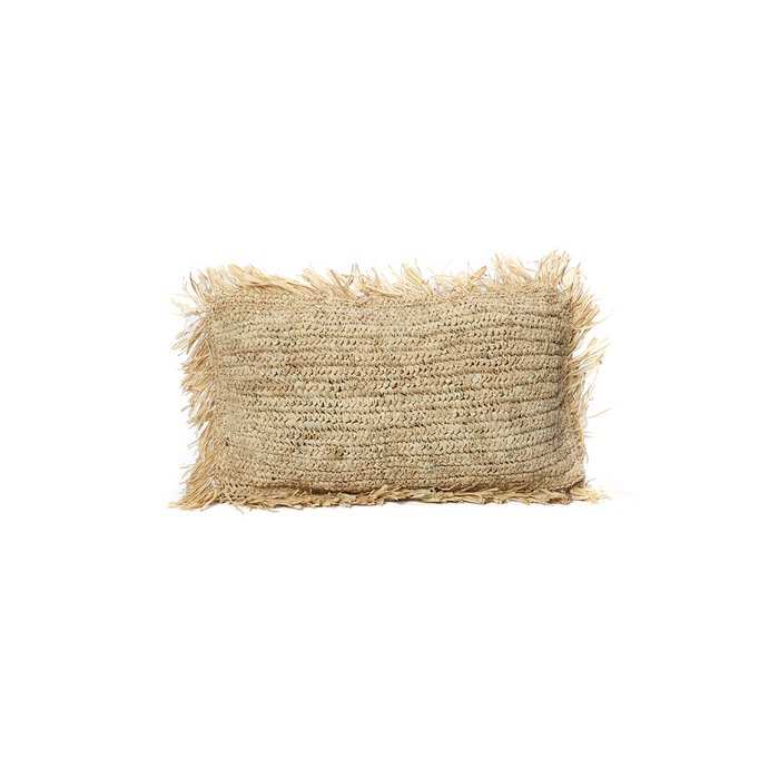 Het raffia -kussendeksel rechthoekig - natuurlijk - 30x50