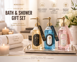 "Liquid hand soap dispenser, three designs, beige blue pink bottles, botanical natural ingredients, gift set"