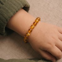 Baby/Child – Amber bracelet – round beads – 14cm - Honey