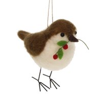 Vogel met besjes in bek vilt