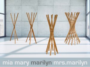 Kapstok Marilyn, 8 stangen, verkrijgbaar in 3 houtsoorten