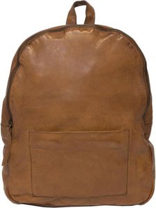 Leather backpack light brown - vintage washed light brown leather, stylish and durable backpack for daily use.