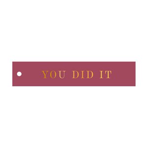 Cadeaulabel You did it - rechthoek (met goudfolie)