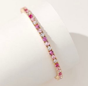 Dazzling Pink Ombré Tennis Bracelet