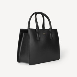 Borsa a mano in pelle di mela vegana - nera