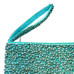 Lola turquoise pouch in glass beads