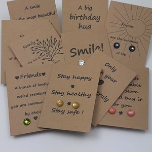 Pithy stainless steel earring on card English (set10)