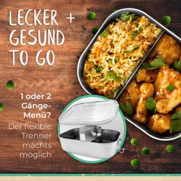 Lunchbox aus Edelstahl | edelstahl, Bruchfest, auslaufsicher | 800 ml