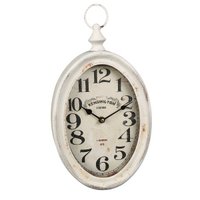 Antique white metal wall clock 28cm