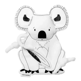 Soft, cuddly black and white koala plush with a comforting design, perfect for snuggling.