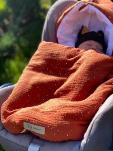 Baby-Fußsack aus Bio-Musselin: Kinderwagen- und Autositz-Schlafsack, Öko-Tex, zertifiziert aus 100 % Musselin, atmungsaktiver Autositzbezug