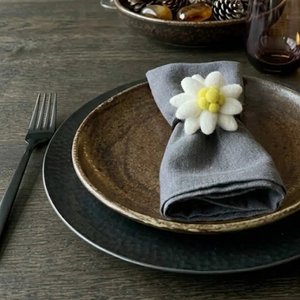 Edelweiß Filz-Serviettenringe – Art de la Table New Heidi