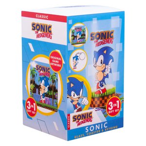 Sonic the Hedgehog - glas & onderzetter & sleutelhanger - cadeaupakket