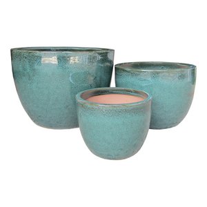 Burnley Pot - Topf, Fiberclay, grün, 3er-Set