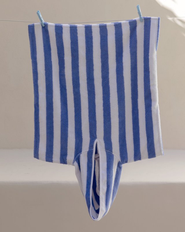 Kinderbadstrandponcho blauw