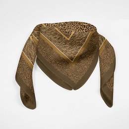 Animal Print - Brown-Choco - 90*90cm - 100% Silke Twill
