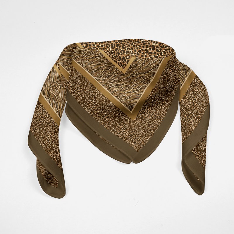 Animal Print - Brown-Choco - 90*90cm - 100% Silke Twill