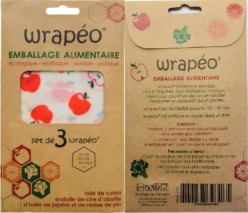 Cera de abejas wrapéo - juego de 3 colores S/M/L - 18x20 / 25x28 / 33x35,5 cm