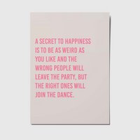 A secret to happiness - A6 Postkarte