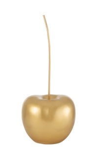 J-Line decoratie Kers - polyresin - goud - large