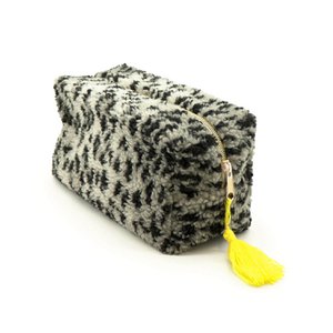 Cosmetic bag square Teddy "Leo" grey/yellow