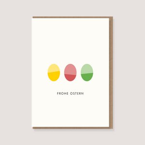 Klappkarte mit Umschlag -"Bunte Ostereier - Frohe Ostern"