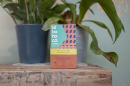  Purple basil seeds in a terracotta container. Organic, non-GMO seeds for growing fragrant purple basil plants.