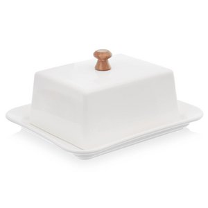 Butter Dish Porcelain White WHITELINE
