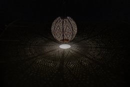 LUMIZ SOLAR LAMPION IKAT ROND - 30 cm - Light Taupe