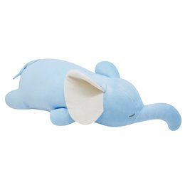 Large, soft plush elephant toy in light blue color, perfect for cuddling and play.