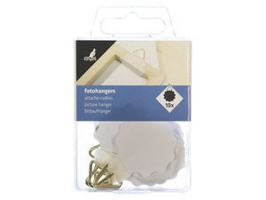 Photo hanger Kangaro 30mm white round plastic box size 10