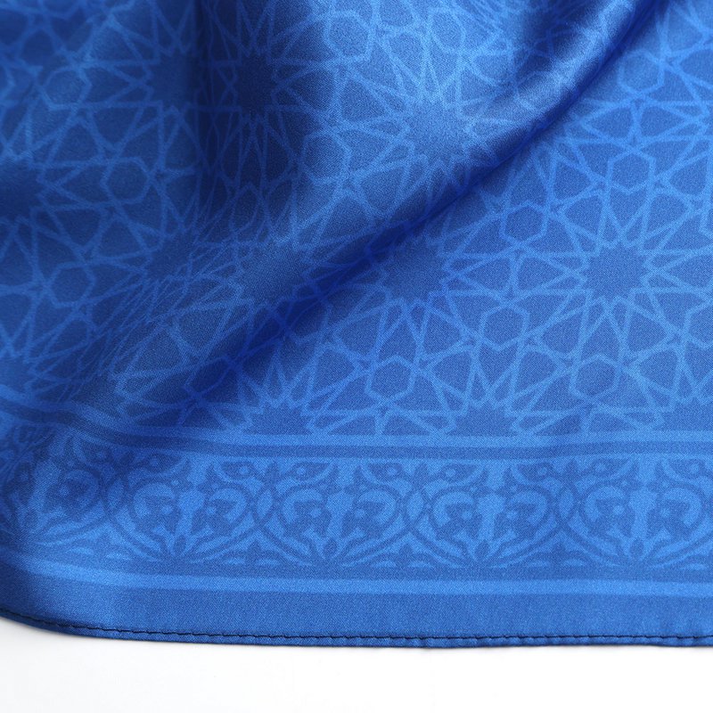 Blue Square Silk Scarf Dalila v1