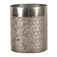 Teelichthalter Ø 11x13 cm silberfarbener Glas Teelichthalter
