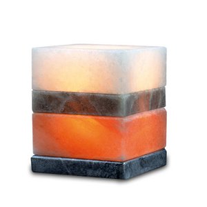 Himalaya Salt Dreams Salt Lamp, Cube, Multi -colored with marble foot, 44131, 5 to 6 kg