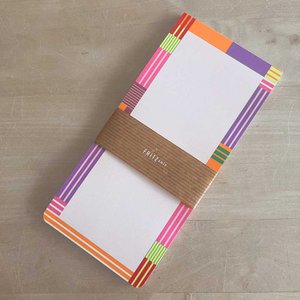Notepad DIN long stripes orange