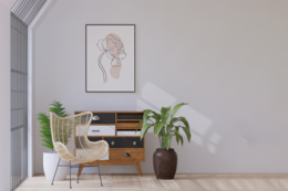 Poster di peonia astratta Boho