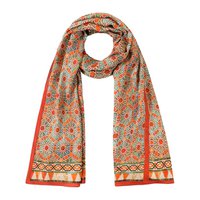 Orange Islamic Art-Inspired Scarf Zellige
