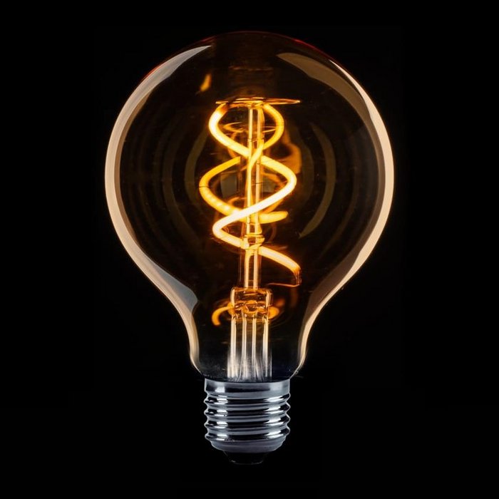 Globe 80mm Filament spiraal LED 2w E27 240v 2200k goud