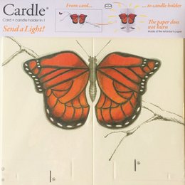 CARDLE Butterfly Orange (Heller Schmetterling) - Kerzenhalter-Grußkarte